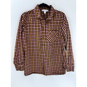 Women's Old Navy The Classic Shirt Gingham Long Sleeve Shirt Size L